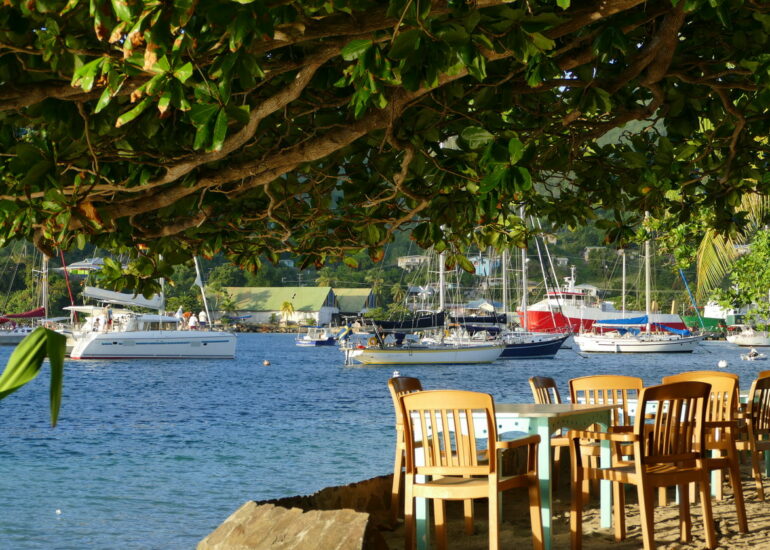 06. Bequia, Port Elisabeth, à la terrasse de l'hôtel pension Gingerbread