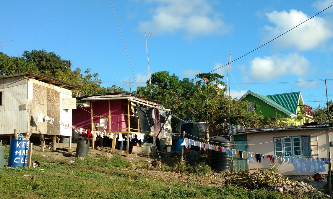 11. Au village de Tarzan à Mayreau, le linge d'une famille nombreuse sèche au soleil