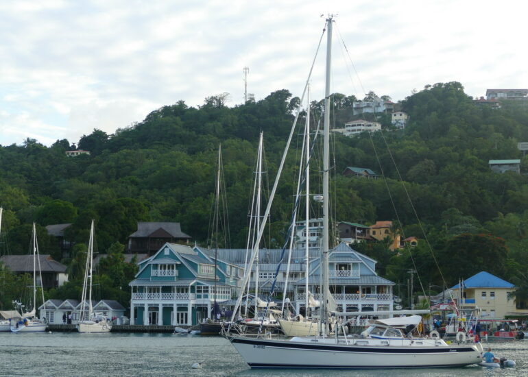 11. Ste Lucie, Marigot harbour, les bâtiments de la marina
