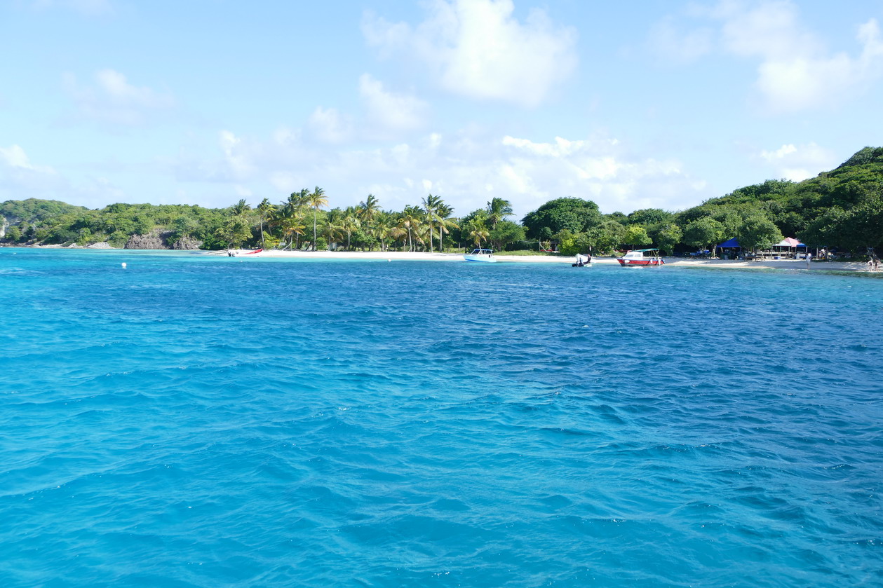 14. Les Tobago cays, la plage et le restaurant de Petit Bateau