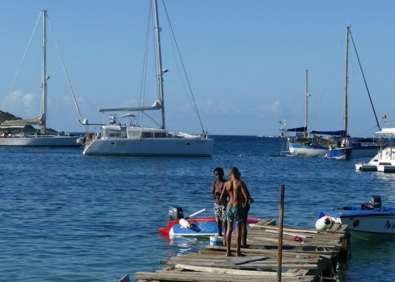 16. Mayreau, Salt whistle bay, un débarcadère bien endommagé