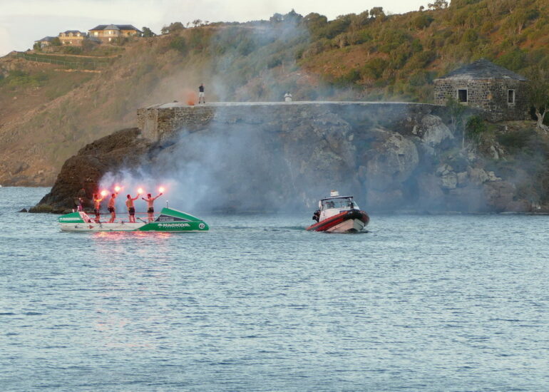 19. Antigua, English harbour, l'arrivée de l'Atlantic challenge