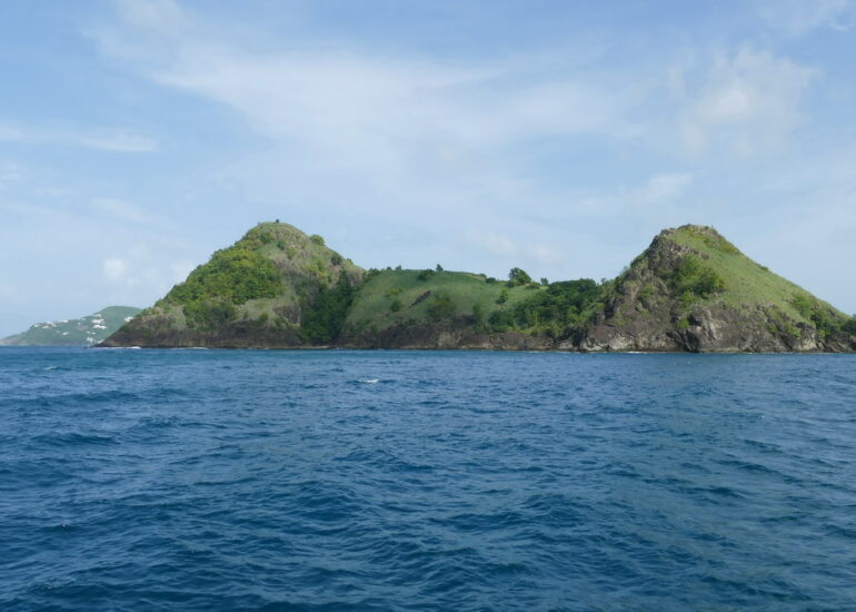 2. Ste Lucie, les collines de Pigeon island qui ferment Rodney bay