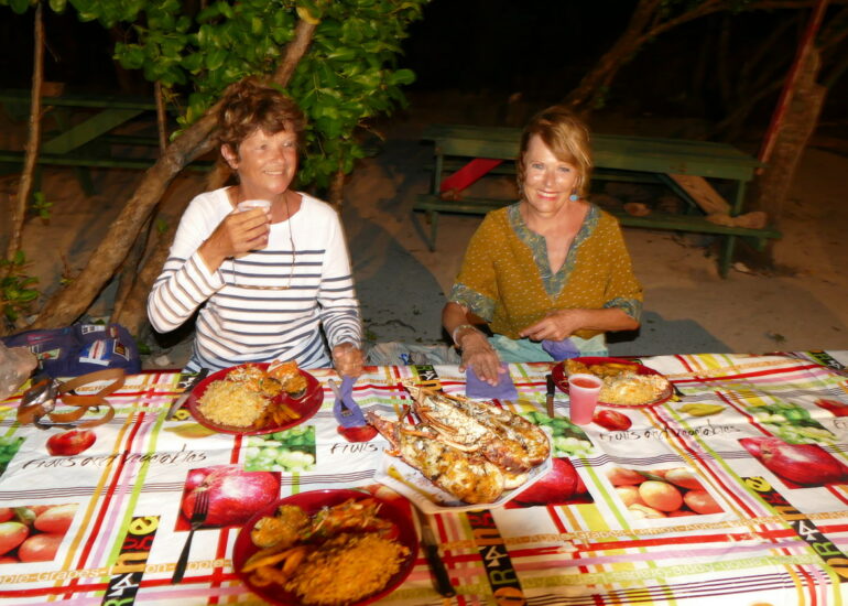 23. Les Tobago cays, un plat de langoustes