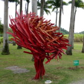 23. L'habitation Clément ; Fractal flowers, sculpture de Miguel Chevalier