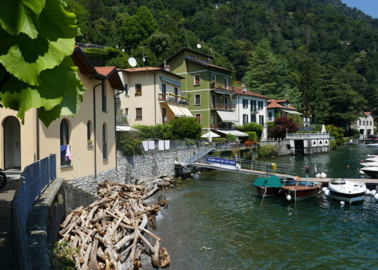 44. Lac de Côme, les troncs qui s'accumulent empêchent la circulation des bateaux rapides