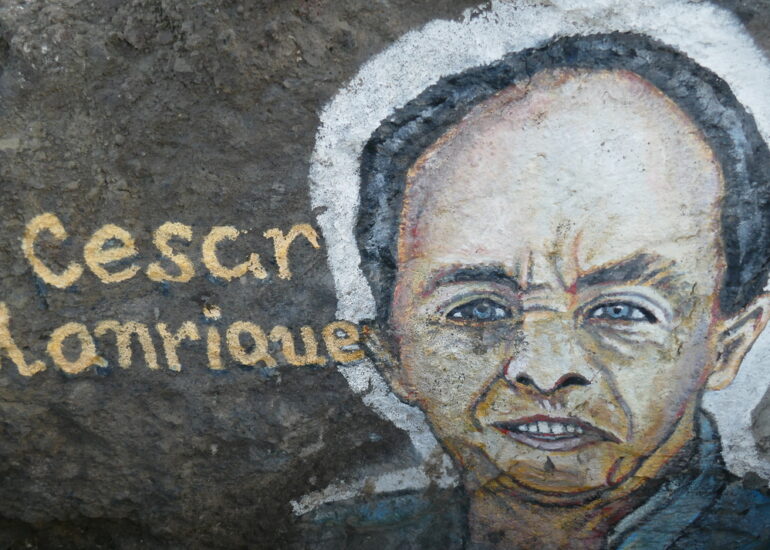49. Ténérife nord, San Andrés, peintures de célébrités sur rochers